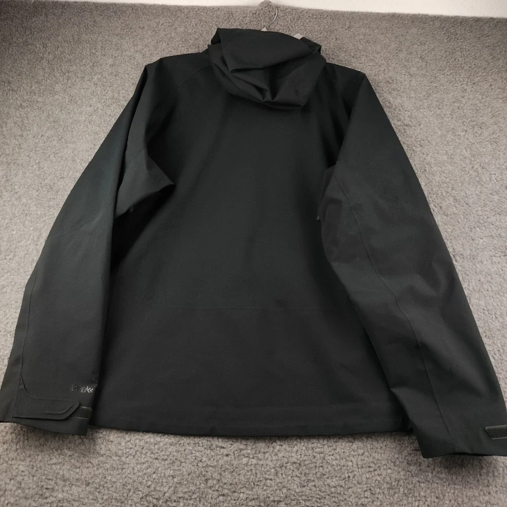 REI Co-op Jacket Mens 2XL Peak 2.5L Rain Shell Black Waterproof EUC